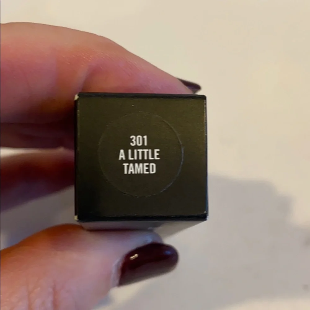 MAC COSMETICS Powder Kiss Lipstick A Little Tamed 301 Midtone Pink 0.1oz NIB $25